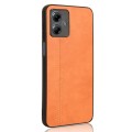 For Motorola Moto G14 Cow Pattern Sewing Back Cover Phone Case(Orange)