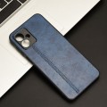 For Motorola Moto G14 Cow Pattern Sewing Back Cover Phone Case(Blue)