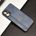For Motorola Moto G34 Cow Pattern Sewing Back Cover Phone Case(Blue)