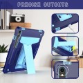 For Samsung Galaxy Tab S9 FE / S9 T Holder Robot Silicone Hybrid PC Tablet Case(Navy Blue Blue)
