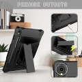 For Samsung Galaxy Tab S9 FE / S9 T Holder Robot Silicone Hybrid PC Tablet Case(Black)