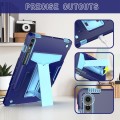 For Samsung Galaxy Tab S9 FE+ / S9+ T Holder Robot Silicone Hybrid PC Tablet Case(Navy Blue Blue)