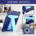 For Samsung Galaxy Tab A9+ T Holder Robot Silicone Hybrid PC Tablet Case(Navy Blue Blue)