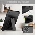 For Samsung Galaxy Tab A9+ T Holder Robot Silicone Hybrid PC Tablet Case(Black)