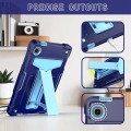 For Samsung Galaxy Tab A9 T Holder Robot Silicone Hybrid PC Tablet Case(Navy Blue Blue)