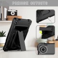 For Samsung Galaxy Tab A9 T Holder Robot Silicone Hybrid PC Tablet Case(Black)