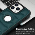 For iPhone 15 Pro Max Piano Key Hollow Cutout PU Phone Case(Green)