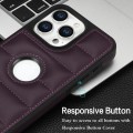 For iPhone 15 Pro Piano Key Hollow Cutout PU Phone Case(Dark Purple)