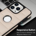 For iPhone 15 Pro Piano Key Hollow Cutout PU Phone Case(Apricot)