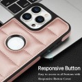 For iPhone 15 Pro Piano Key Hollow Cutout PU Phone Case(Rose Gold)