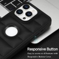For iPhone 15 Plus Piano Key Hollow Cutout PU Phone Case(Black)
