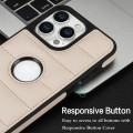 For iPhone 14 Pro Piano Key Hollow Cutout PU Phone Case(Apricot)