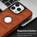 For iPhone 14 Pro Piano Key Hollow Cutout PU Phone Case(Brown)