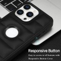 For iPhone 12 Pro Max Piano Key Hollow Cutout PU Phone Case(Black)