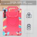 For Samsung Galaxy Tab S9 FE+ / S9+ Handle Robot Silicone Hybrid PC Tablet Case(Camouflage Rose Red)