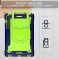 For Samsung Galaxy Tab S9 FE+ / S9+ Handle Robot Silicone Hybrid PC Tablet Case(Navy Yellow Green)