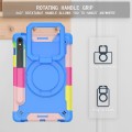For Samsung Galaxy Tab S9 FE / S9 Handle Robot Silicone Hybrid PC Tablet Case(Camouflage Blue)