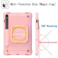 For Samsung Galaxy Tab S9 FE / S9 Handle Robot Silicone Hybrid PC Tablet Case(Rose Gold)