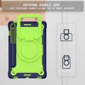For Samsung Galaxy Tab S9 FE / S9 Handle Robot Silicone Hybrid PC Tablet Case(Navy Yellow Green)