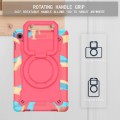 For Samsung Galaxy Tab A9+ Handle Robot Silicone Hybrid PC Tablet Case(Camouflage Rose Red)