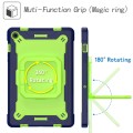 For Samsung Galaxy Tab A9+ Handle Robot Silicone Hybrid PC Tablet Case(Navy Yellow Green)