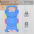 For Samsung Galaxy Tab A9 Handle Robot Silicone Hybrid PC Tablet Case(Camouflage Blue)