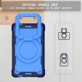 For Samsung Galaxy Tab A9 Handle Robot Silicone Hybrid PC Tablet Case(Navy Blue Blue)