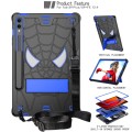For Samsung Galaxy Tab S9 FE+ / S9+ Fold-Holder Spider Silicone Hybrid PC Tablet Case(Back Blue)
