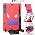 For Samsung Galaxy Tab S9 FE+ / S9+ Fold-Holder Spider Silicone Hybrid PC Tablet Case(Red Blue)