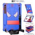 For Samsung Galaxy Tab S9 FE / S9 Fold-Holder Spider Silicone Hybrid PC Tablet Case(Blue Red)