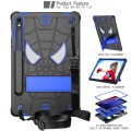 For Samsung Galaxy Tab S9 FE / S9 Fold-Holder Spider Silicone Hybrid PC Tablet Case(Back Blue)