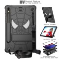 For Samsung Galaxy Tab S9 FE / S9 Fold-Holder Spider Silicone Hybrid PC Tablet Case(Black)