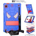 For Samsung Galaxy Tab A9 Fold-Holder Spider Silicone Hybrid PC Tablet Case(Blue Red)