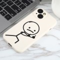 For iPhone 6s / 6 Stickman Pattern Liquid Silicone Phone Case(White)
