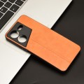 For TECNO Pova 5 Pro Cow Pattern Sewing Back Cover Phone Case(Orange)