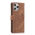 For iPhone 15 Pro Max Orchid Butterfly Embossed Leather Phone Case(Brown)