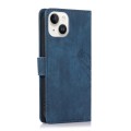 For iPhone 15 Plus Orchid Butterfly Embossed Leather Phone Case(Blue)