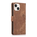 For iPhone 15 Plus Orchid Butterfly Embossed Leather Phone Case(Brown)