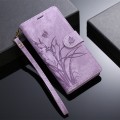 For iPhone 14 Orchid Butterfly Embossed Leather Phone Case(Purple)