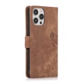 For iPhone 14 Pro Max Orchid Butterfly Embossed Leather Phone Case(Brown)