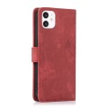 For iPhone 11 Orchid Butterfly Embossed Leather Phone Case(Red)