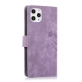 For iPhone 11 Pro Orchid Butterfly Embossed Leather Phone Case(Purple)