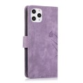 For iPhone 11 Pro Max Orchid Butterfly Embossed Leather Phone Case(Purple)