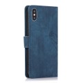 For iPhone X / XS Orchid Butterfly Embossed Leather Phone Case(Blue)