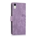 For iPhone XR Orchid Butterfly Embossed Leather Phone Case(Purple)