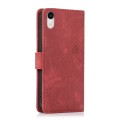 For iPhone XR Orchid Butterfly Embossed Leather Phone Case(Red)