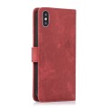 For iPhone XS Max Orchid Butterfly Embossed Leather Phone Case(Red)