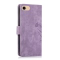 For iPhone 7 / 8 / SE 2022 Orchid Butterfly Embossed Leather Phone Case(Purple)