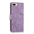 For iPhone 7 Plus / 8 Plus Orchid Butterfly Embossed Leather Phone Case(Purple)