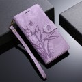 For Google Pixel 8 Orchid Butterfly Embossed Leather Phone Case(Purple)